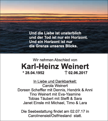 Traueranzeige von Karl-Heinz Weinert von WVG - Wochenspiegel Bitterfeld
