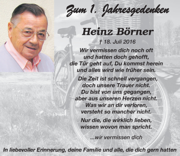 Traueranzeige von Heinz Börner von Mitteldeutsche Zeitung Zeitz
