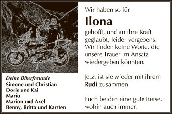 Traueranzeige von Ilona  von Super Sonntag Aschersleben