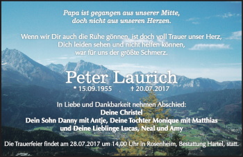Traueranzeige von Peter Laurich von Mitteldeutsche Zeitung Bernburg