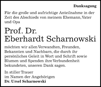Traueranzeige von Eberhardt Scharnowski von Mitteldeutsche Zeitung Halle/Saalkreis