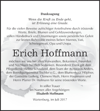 Traueranzeige von Erich Hoffmann von Super Sonntag Wittenberg