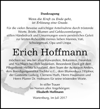 Traueranzeige von Erich Hoffmann von Mitteldeutsche Zeitung Wittenberg