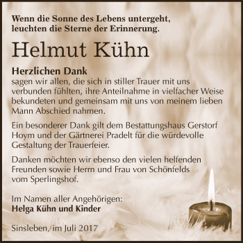Traueranzeige von Helmut Kühn von Super Sonntag Aschersleben