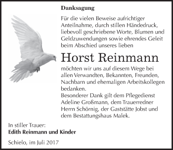 Traueranzeige von Horst Reinmann von Mitteldeutsche Zeitung Quedlinburg