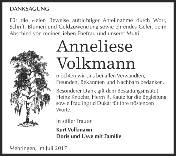 Traueranzeige von Kurt Volkmann von Super Sonntag Aschersleben