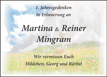 Traueranzeige von Martina Mingram von Super Sonntag Quedlinburg
