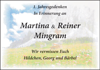 Traueranzeige von Martina Mingram von Mitteldeutsche Zeitung Quedlinburg
