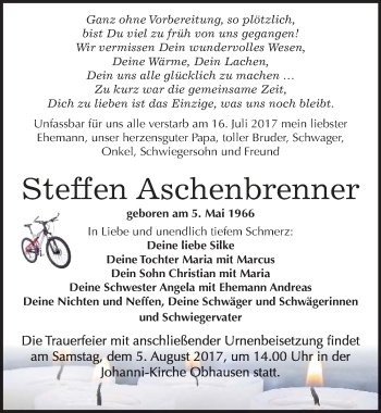Traueranzeige von Steffen Aschenbrenner von Mitteldeutsche Zeitung Merseburg/Querfurt