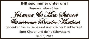Traueranzeige von Max Steinert von Super Sonntag Zeitz