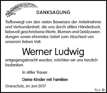 Traueranzeige von Werner Ludwig von Mitteldeutsche Zeitung Weißenfels