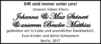 Traueranzeige von Johanna Steinert von Mitteldeutsche Zeitung Zeitz