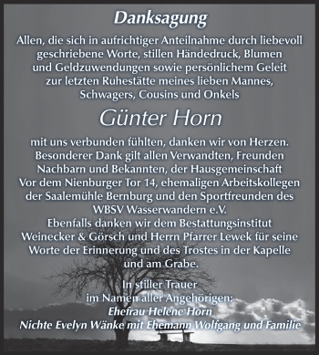 Traueranzeige von Günter Horn von Super Sonntag Bernburg