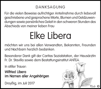 Traueranzeige von Elke Libera von Super Sonntag Zeitz
