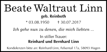 Traueranzeige von Beate Waltraut Linn von Mitteldeutsche Zeitung Halle/Saalkreis