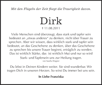 Traueranzeige von Dirk  von WVG - Wochenspiegel Quedlinburg
