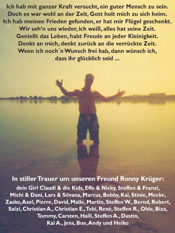 Traueranzeige von Ronny Krüger von Super Sonntag Bernburg