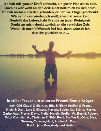Traueranzeige von Ronny Krüger von Mitteldeutsche Zeitung Bernburg