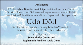 Traueranzeige von Udo Döll von Mitteldeutsche Zeitung Merseburg/Querfurt