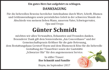 Traueranzeige von Günter Schmidt von Mitteldeutsche Zeitung Aschersleben