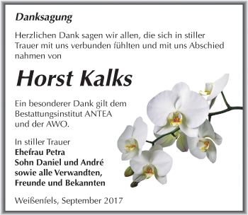 Traueranzeige von Horst Klaks von Mitteldeutsche Zeitung Weißenfels