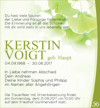 Traueranzeige von Kerstin Voigt von Mitteldeutsche Zeitung Merseburg/Querfurt