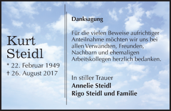 Traueranzeige von Kurt Steidl von Mitteldeutsche Zeitung Zeitz