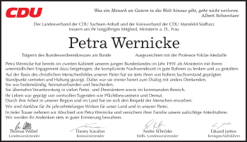 Traueranzeige von Petra Wernicke von Mitteldeutsche Zeitung