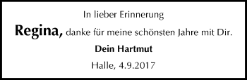 Traueranzeige von Regina  von Mitteldeutsche Zeitung Halle/Saalkreis
