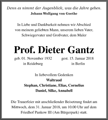 Traueranzeige von Dieter Gantz von Mitteldeutsche Zeitung Halle/Saalkreis