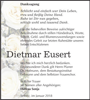 Traueranzeige von Dietmar Eusert von Mitteldeutsche Zeitung