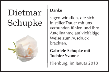 Traueranzeige von Dietmar Schupke von Mitteldeutsche Zeitung