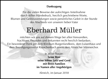 Traueranzeige von Eberhard Müller von Mitteldeutsche Zeitung
