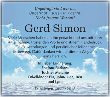 Traueranzeige von Gerd Simon von Mitteldeutsche Zeitung Merseburg/Querfurt