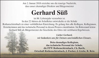 Traueranzeige von Gerhard Süß von Mitteldeutsche Zeitung