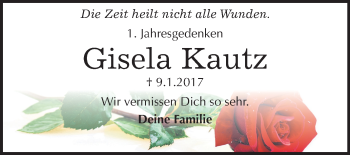 Traueranzeige von Gisela Kautz von Mitteldeutsche Zeitung Halle/Saalkreis
