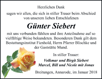 Traueranzeige von Günter Siebert von Mitteldeutsche Zeitung Sangerhausen