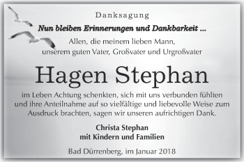 Traueranzeige von Hagen Stephan von Super Sonntag Merseburg