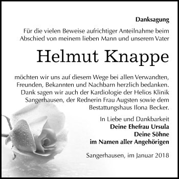 Traueranzeige von Helmut Knappe von Mitteldeutsche Zeitung