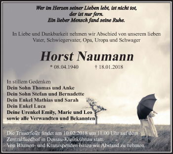 Traueranzeige von Horst Naumann von Mitteldeutsche Zeitung