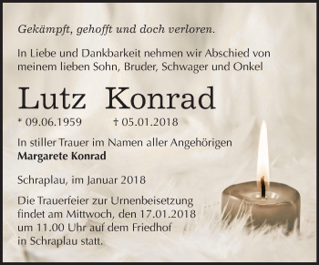 Traueranzeige von Lutz Konrad von Mitteldeutsche Zeitung Merseburg/Querfurt