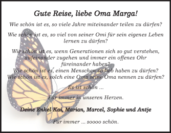 Traueranzeige von Marga Bobbe von Mitteldeutsche Zeitung Köthen