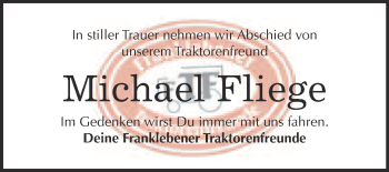 Traueranzeige von Michael Fliege von Super Sonntag Merseburg