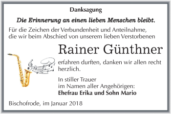 Traueranzeige von Rainer Günthner von Mitteldeutsche Zeitung