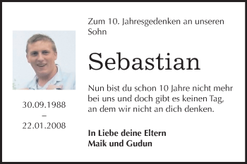 Traueranzeige von Sebastian  von Mitteldeutsche Zeitung