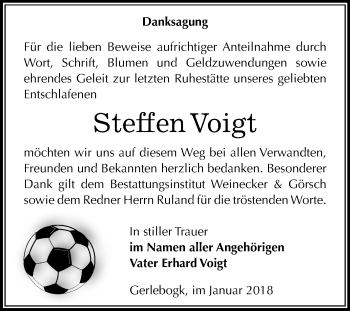 Traueranzeige von Steffen Voigt von Mitteldeutsche Zeitung Bernburg