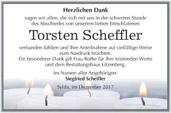 Traueranzeige von Torsten Scheffler von Super Sonntag SGH Mansf. Land