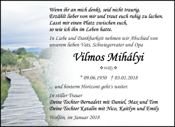 Traueranzeige von Vilmos Mihályi von Mitteldeutsche Zeitung Bitterfeld