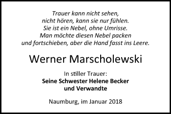 Traueranzeige von Werner Marscholewski von Mitteldeutsche Zeitung