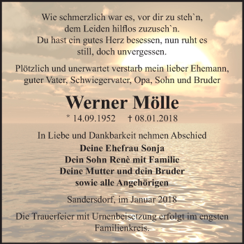 Traueranzeige von Werner Mölle von Mitteldeutsche Zeitung Bitterfeld